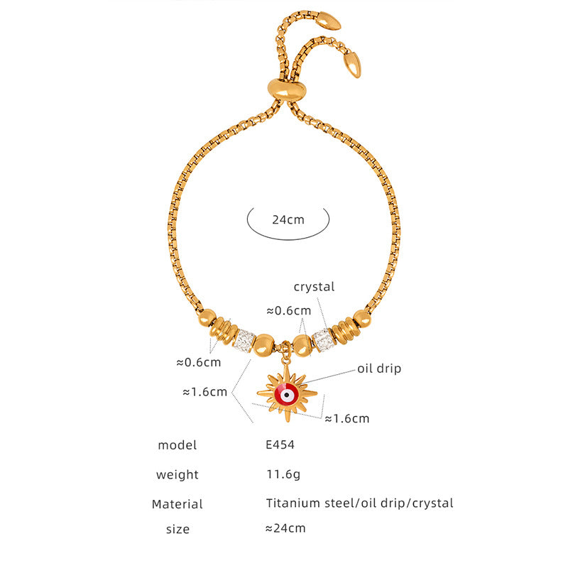 Retro personality versatile all kinds of exaggerated eye pendant titanium steel bracelet women's jewelry spot wholesale pp