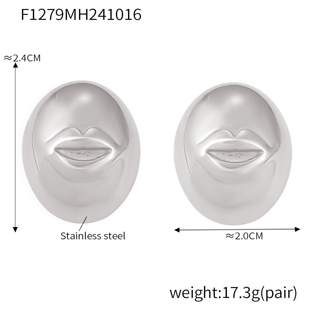 Accessories INS wind titanium steel smile lips round ball stud earrings Internet celebrity personality temperament earrings women spot supply pp