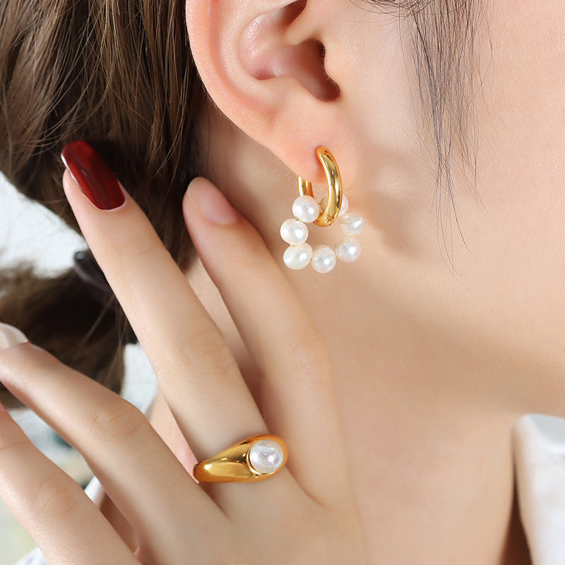 Temperament simple earrings, earrings, gold-plated earrings, niche design asymmetrical earrings, women's jewelry